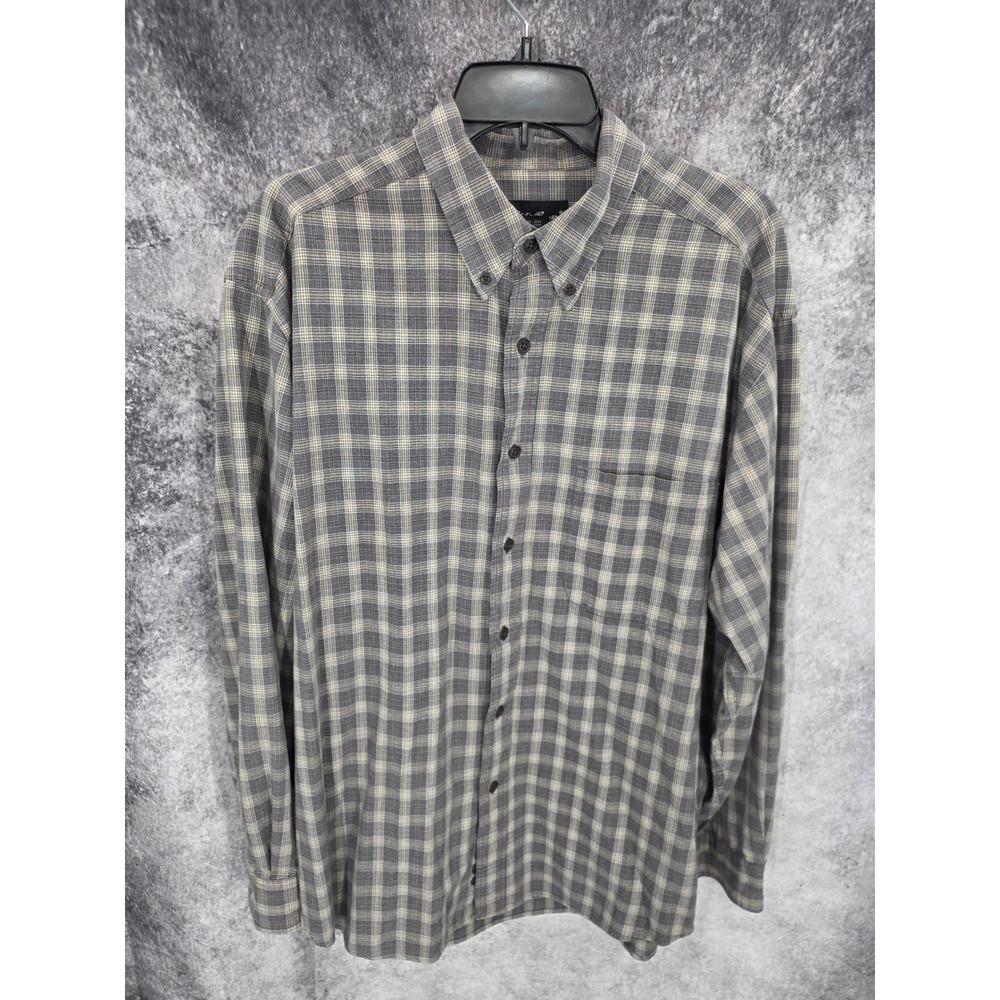 Eddie Bauer Shirt Mens Large Plaid Button Up Long Sleeve Preppy Cabin Normcore